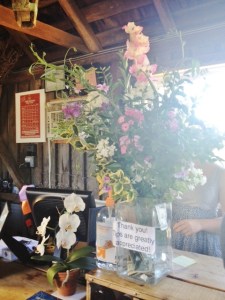 Flowers in the tasting room