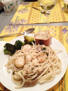 And the finished product, with a glass of Comtesse Therese Chardonnay.