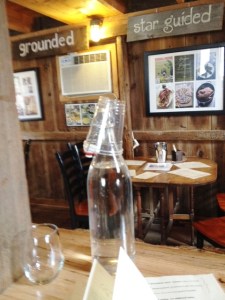 Water for cleansing your palate--or your glass--at Shinn.