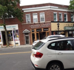 The Crooked Ladder Brewery is part of the scene on Main Street in Riverhead.