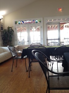 You can see the large heated porch through the windows.