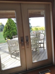 View of the deck--the day was sunny but quite blustery.