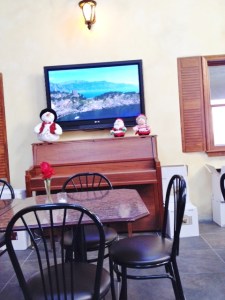 The piano is used for live music--which sometimes includes Sal, a true Renaissance man, singing opera.