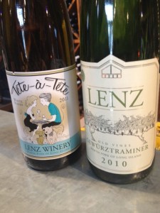 When we commented on the cute label for the Tete-a-Tete we learned that it was designed by a former winery worker, who also still comes in and does the blackboards.