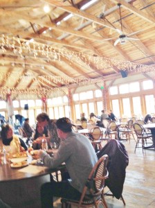 This is the room where you find live entertainment and food for sale at Martha Clara.