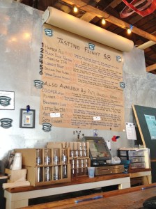 The menu offered additional brews not on the tasting list.