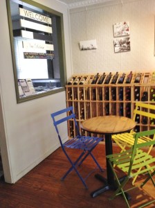 One corner of the room.  The furniture is cute, but could be more comfy.