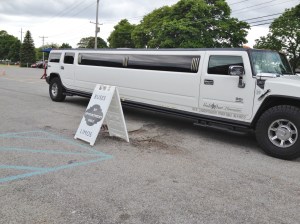 Our limo at the first stop:  Martha Clara.