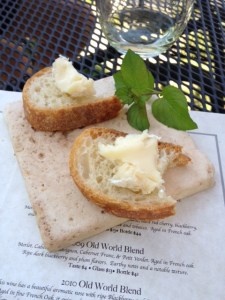 Double cream brie on baguette.  Yum.