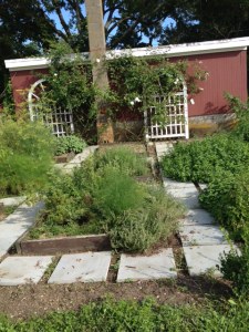 The herb garden near the tasting patio.