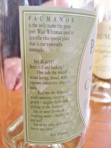 I love that they quote Walt Whitman on the label!