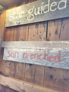 Signs like these line the walls of the tasting room.