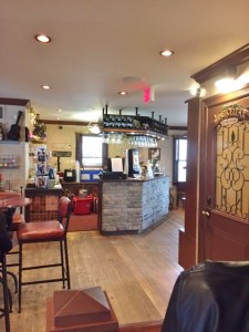 Food was served at this bar.