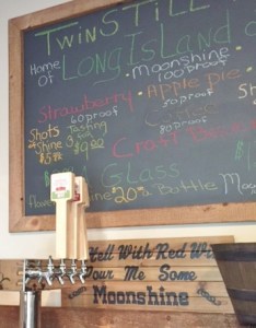 The menu is on the obligatory blackboard, and you can also see the cider taps.  Note the saying.