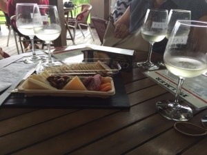 The "charcuterie platter" and some whites.