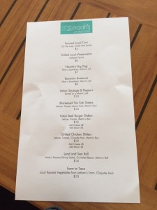 Noah's menu