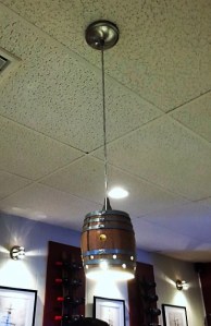 We liked the ceiling lights, like mini-barrels.